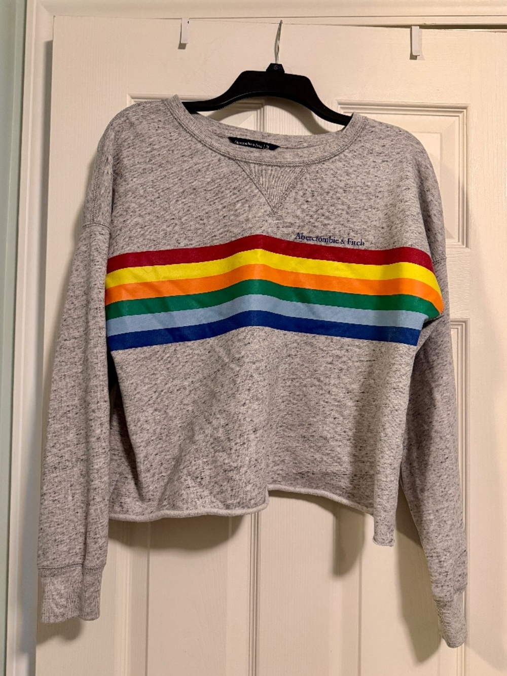 Abercrombie and Fitch rainbow crewneck